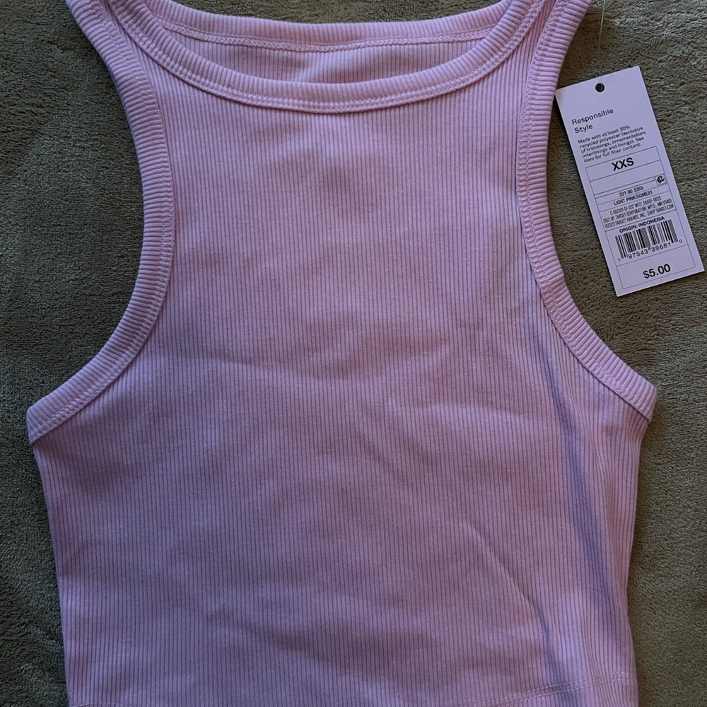Women's Pink Ribbed Tank Top